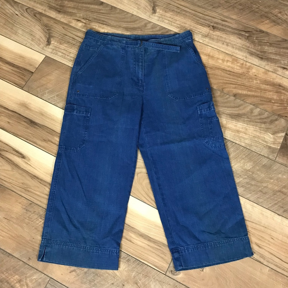 Lauren Ralph Lauren Size 10 Jeans Cropped Capri Nautical Wide Leg